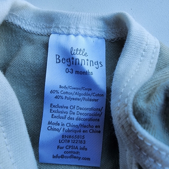 5 Pc Lot Carters Little Beginning Baby Boy Outfit Adorable Set Bodysuits Hat 0-3 - Picture 7 of 10